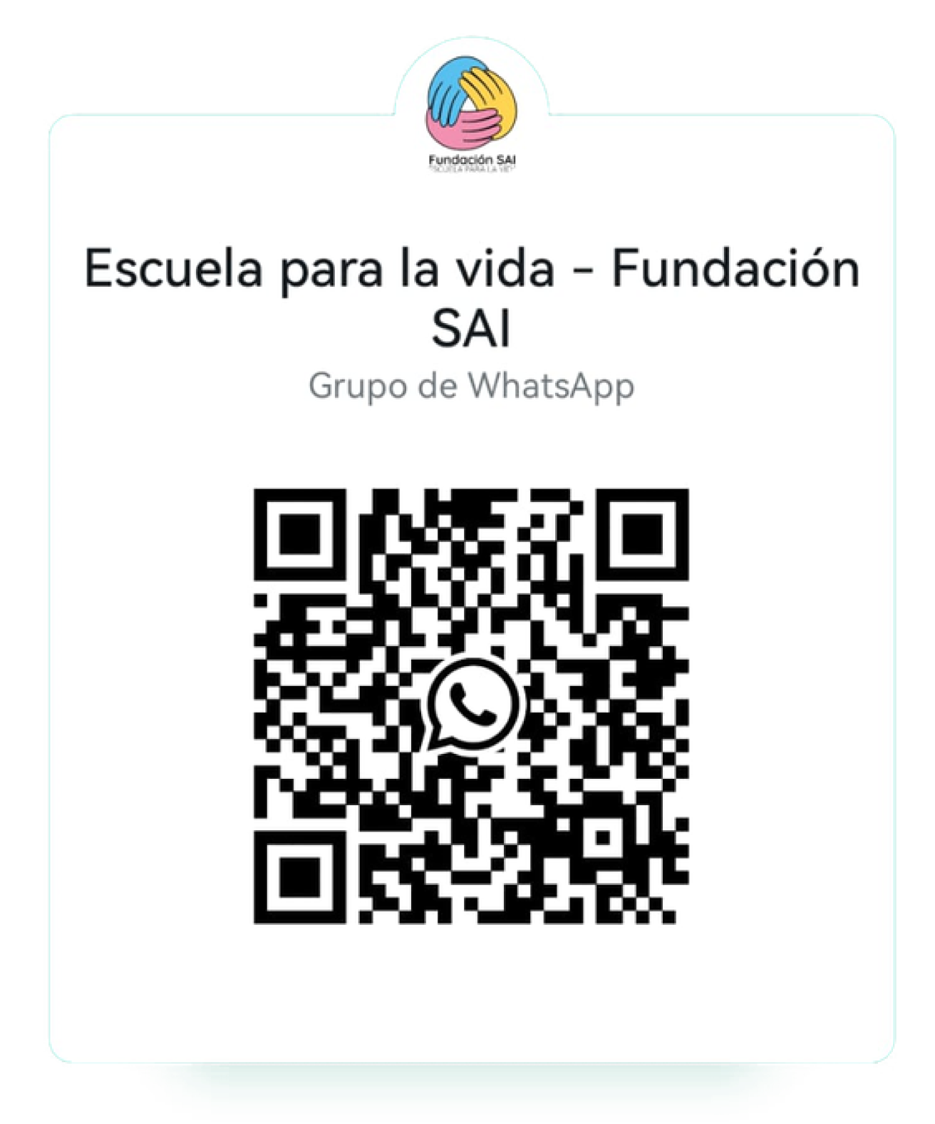 QR grupo WhatsApp Escuela para la Vida